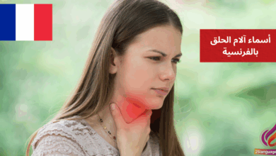 J'ai mal à la gorge أسماء آلام الحلق بالفرنسية