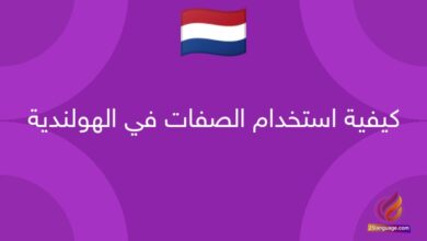 كيفية استخدام الصفات في الهولندية